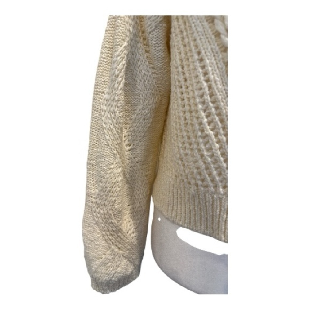 Anthropologie Women’s Cardigan Size XS Braided Pattern Cream - Picture 5 of 11